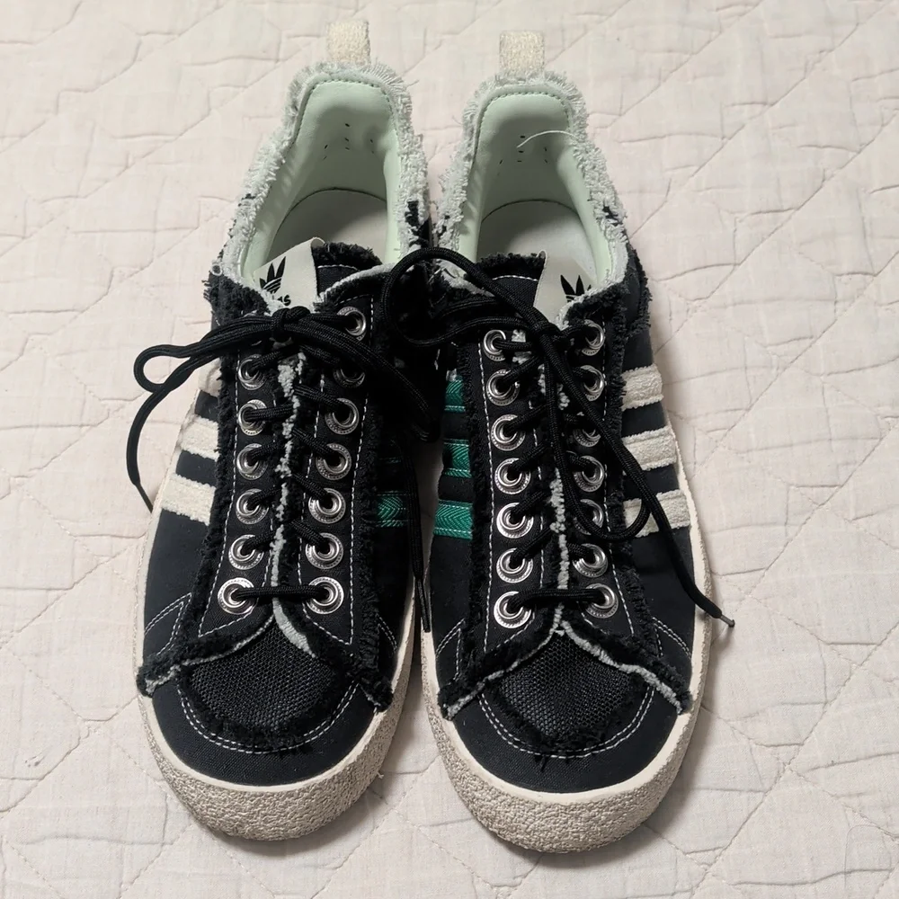 Adidas Campus 80s X S.F.T.M. Black Canvas Low-Top Sneakers with White Stripes